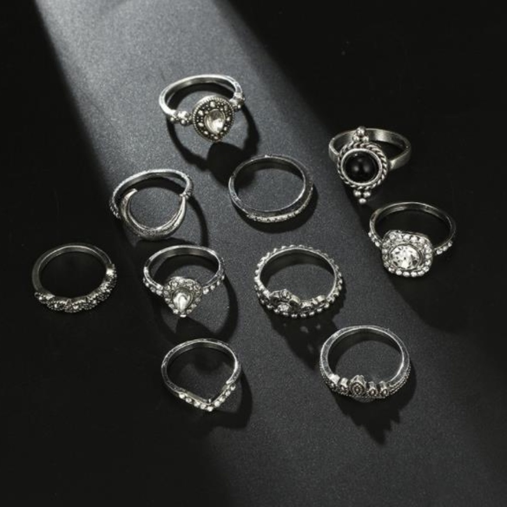 NEW 10pc multi styles ring set - Picture 3 of 6